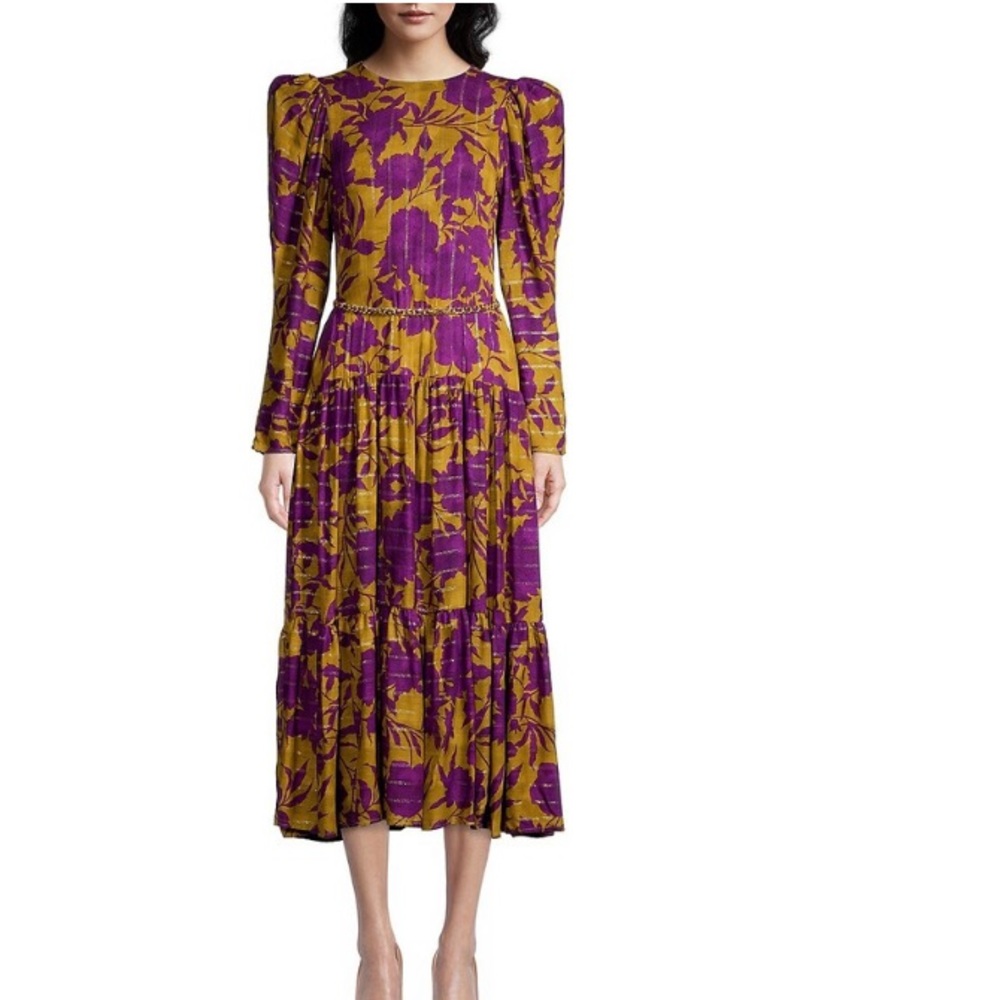 Delfi Taylor Belted Voile MidiDress size Medium